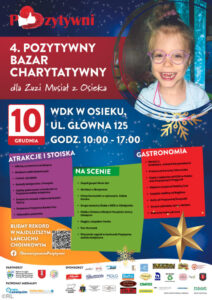 plakat IV Pozytywny Bazar Charytatywby dla Zuzi Musia z Osieka