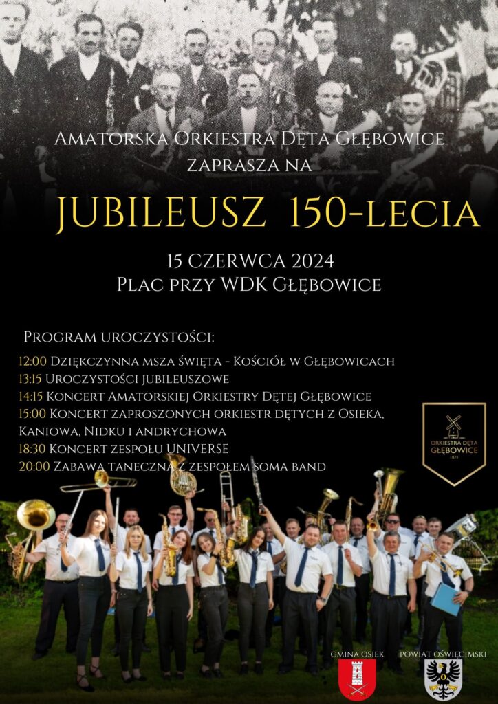 Plakat Jubileusz 150-lecia Orkiestry Dętej z Głębowic