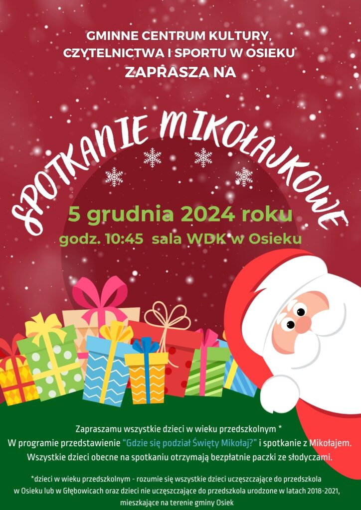 Plakat Spotkanie mikołjkowe 2024